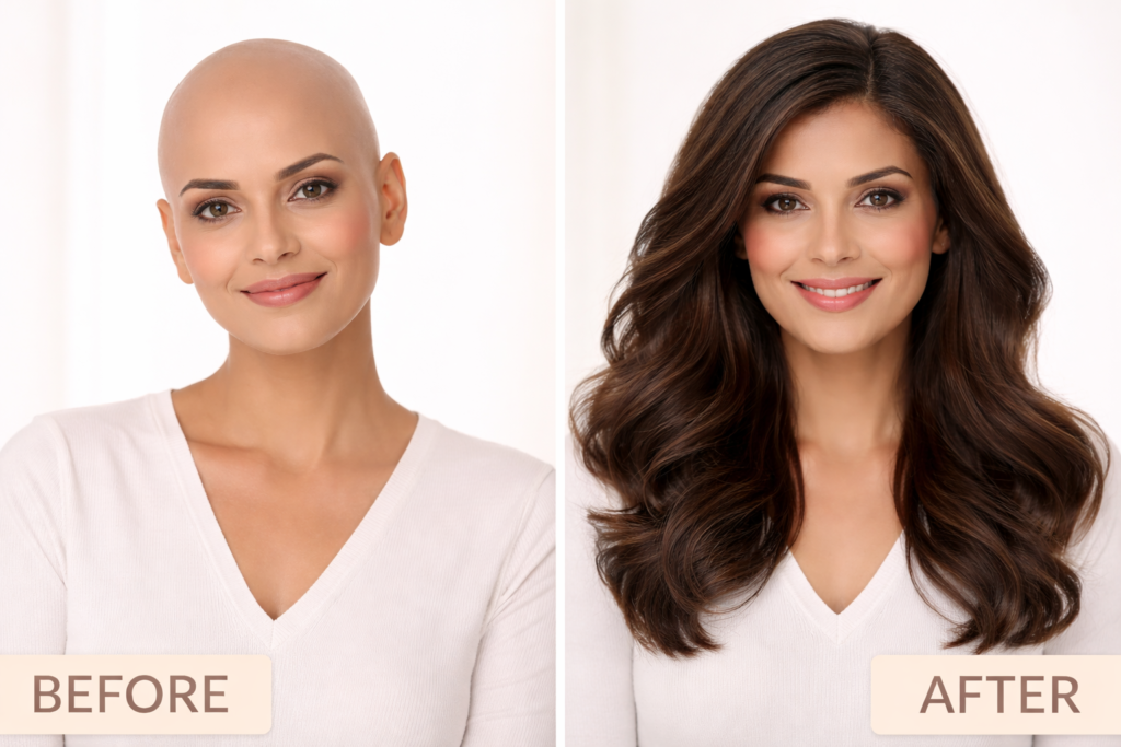 before after wig